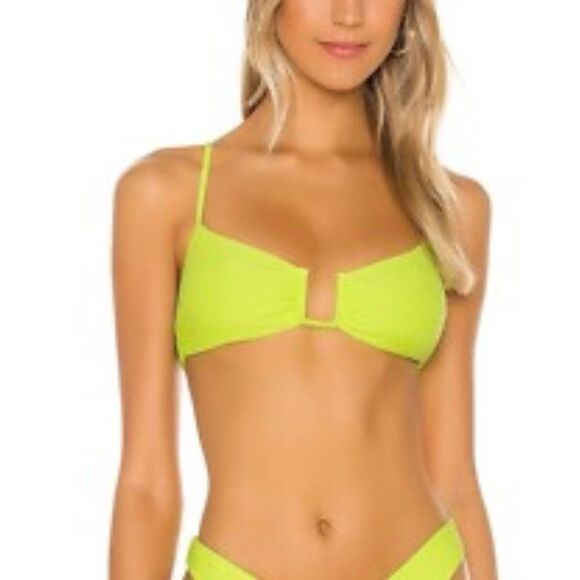 Lovewave Stassi top neon Green Bikini swim separate Revolve NWT M - Picture 1 of 8